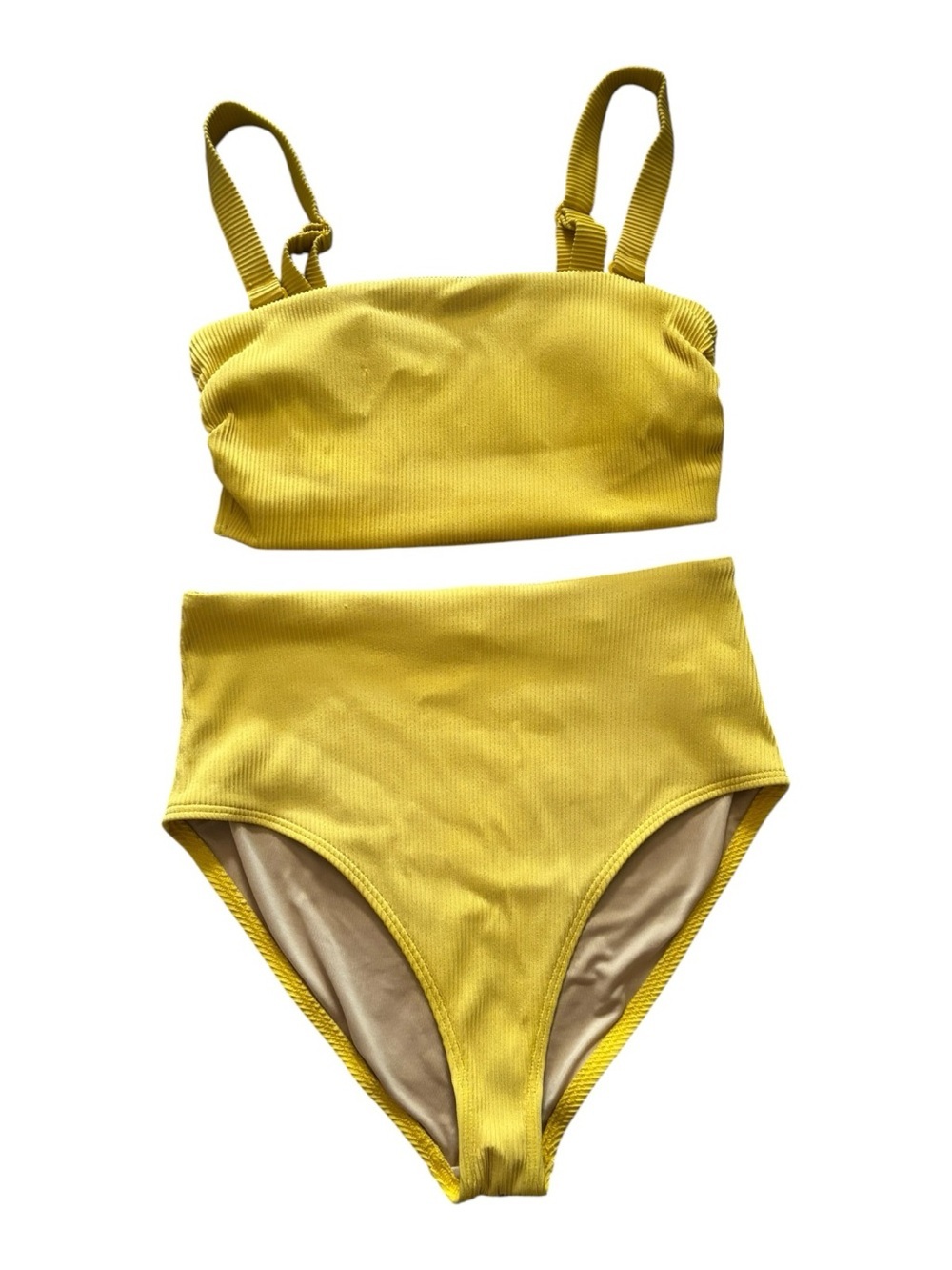 Old Navy Yellow High-Waist Bikini Set Size Small (S)